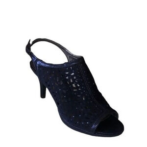 Karen Scott Blairr Microsuede Heels Navy Blue Size 10